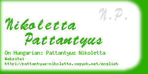 nikoletta pattantyus business card